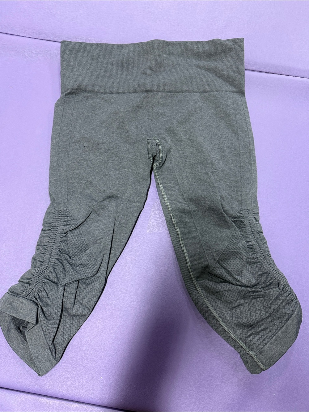 lululemon athletica Girls' Gray Capri Leggings with Ruched Side